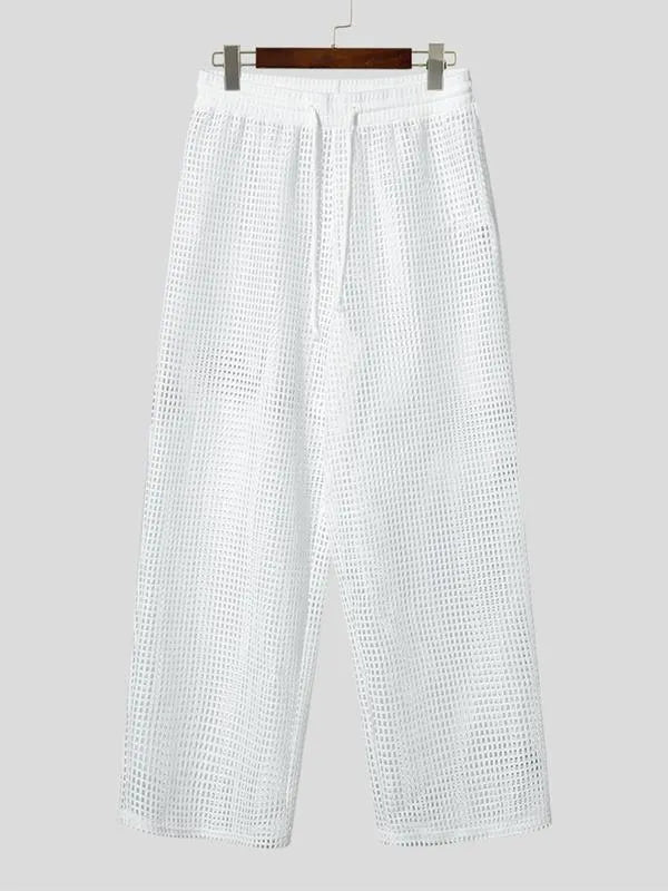 Fashion Personality Men's Casual Pants in bamboo fibre, high waist, black colour, viewed front on