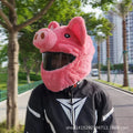 Pink pig cartoon plush helmet protective hood for motorcycle helmets made from PV velvet cloth
