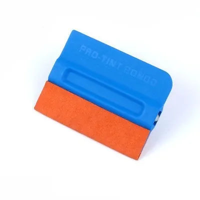 Black and blue magnetic car vinyl wrap scraper tool with interchangeable faux deerskin and wool pads.