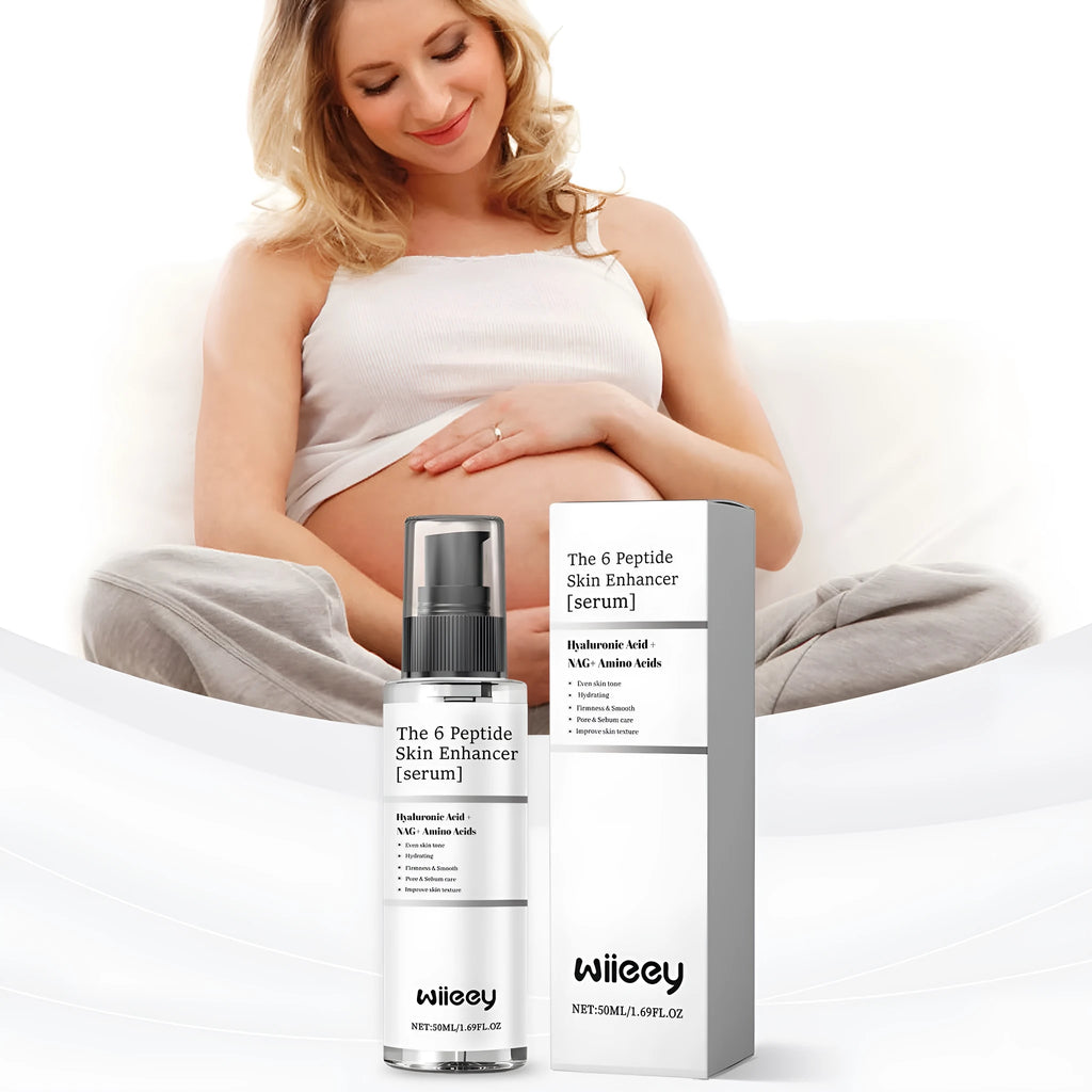 50ml bottle of Skin Enhancer Serum with Hyaluronic Acid and peptide formula.