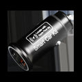 Black ABS plastic car charger GPS locator device for vehicle tracking.