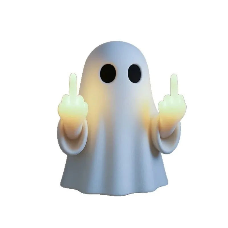 White ghost statue night lamp with modern design for Halloween decorations
