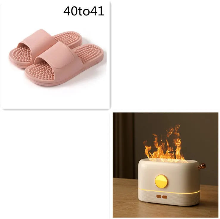 USB desktop humidifier with flickering flame effect, available in black, green or white colours