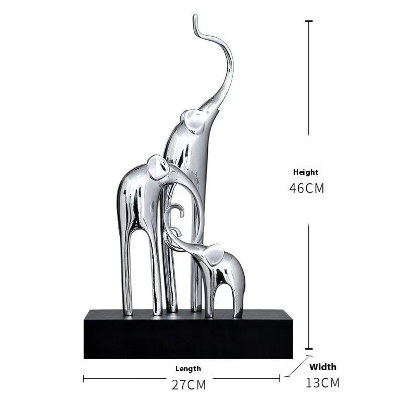 Detailed resin and plastic elephant decorative figurine in a choice of metallic or retro colour finishes.