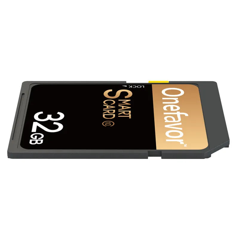 SD to PCMCIA adapter card with stainless steel housing for Mercedes-Benz vehicles, includes 32GB SD card.