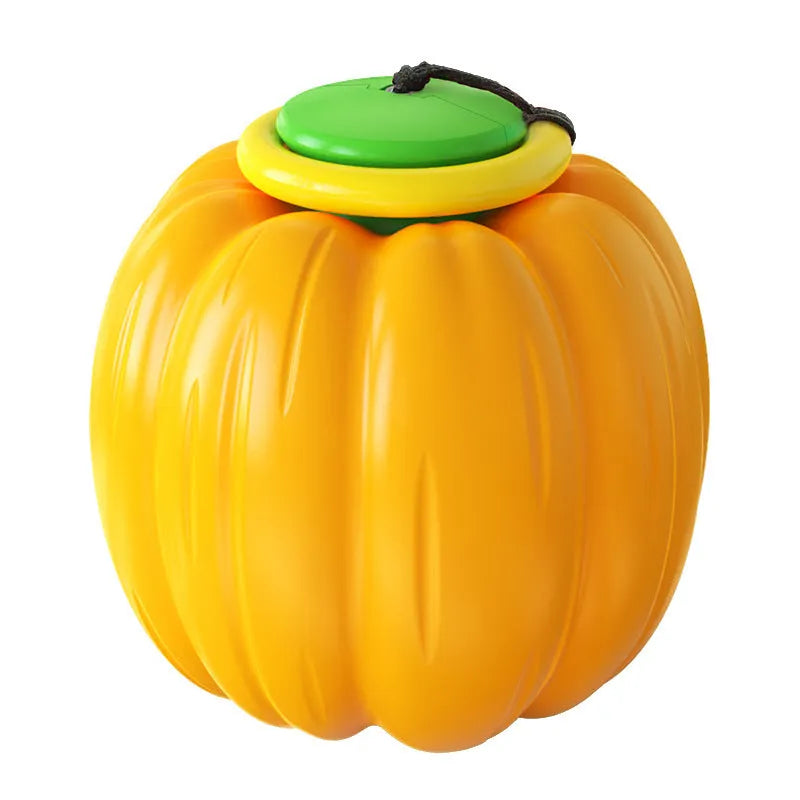 Halloween pumpkin design squeaker dog chew ball toy for puppies