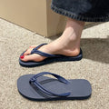 Men's casual PVC flip flops in a toe-covering style on a white background.