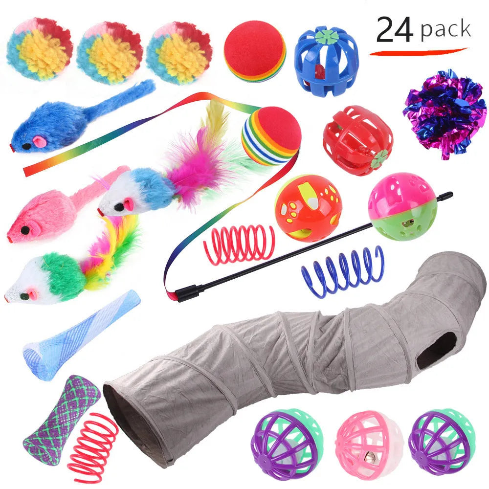 Plastic cat toy suit with tunnel channels in a selected colour from the B99801-B99855 range
