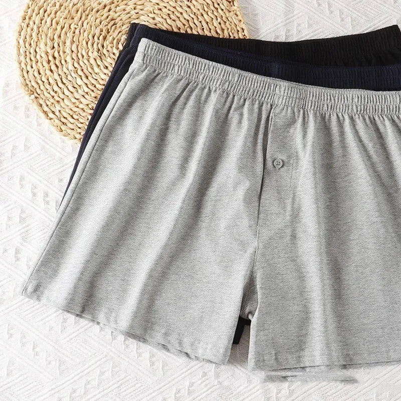 Men's pure cotton high-waist boxer shorts in loose fit available in multiple colours