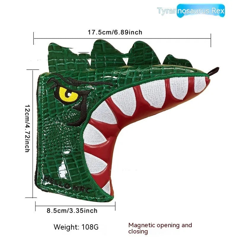 Colourful golf putter sleeve for straight bars with novelty designs and waterproof PU construction