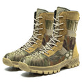 Plus size men's high-top mesh shoes in Martin boot style, black and camouflage colour options