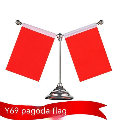 Car dashboard telescopic flag pole decoration with metal rod and polyester flag on various stand styles