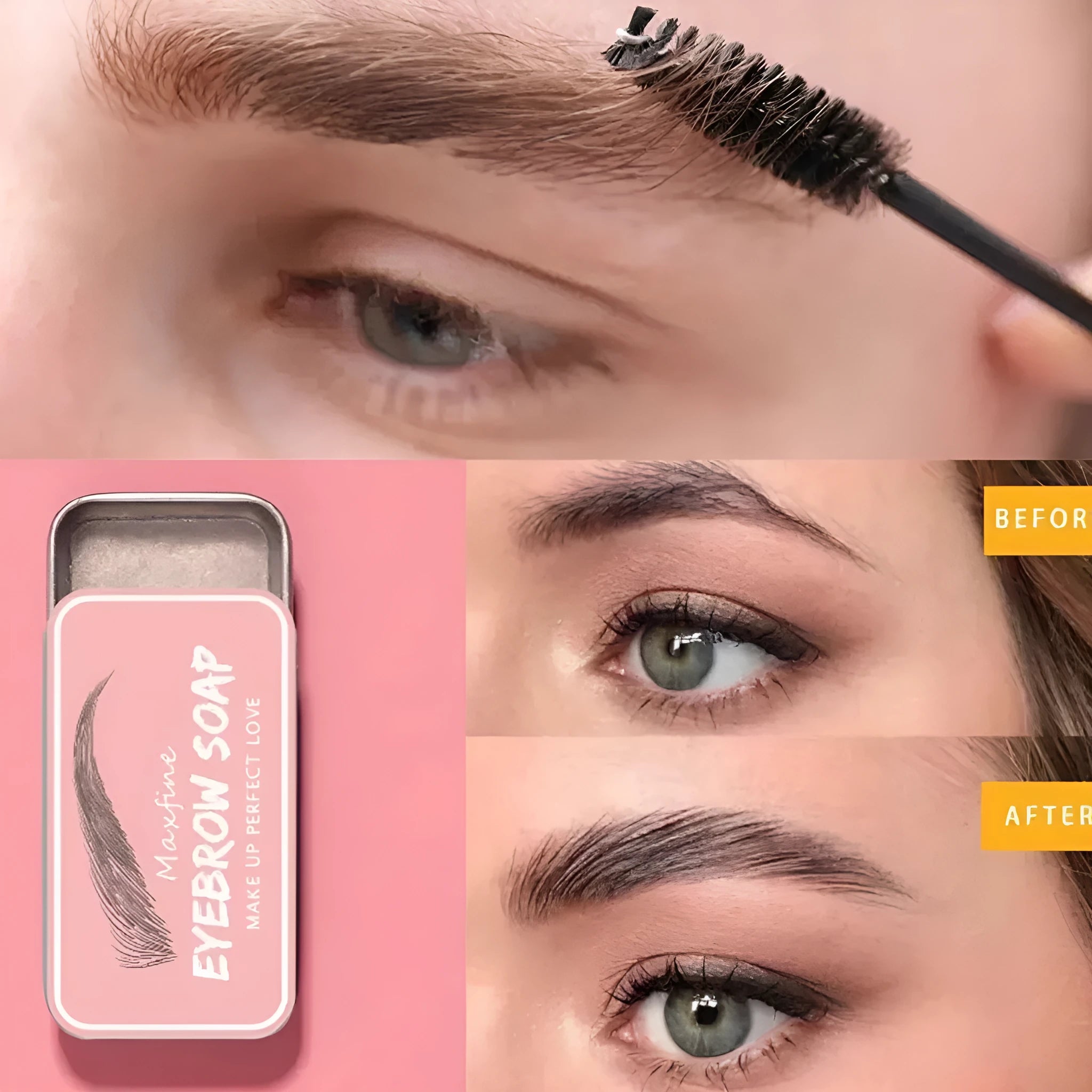 Refreshing long-lasting natural shaping eyebrow cream 10g with included brush