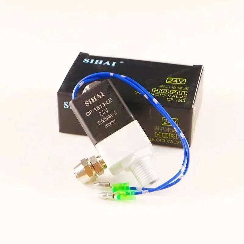 Black universal dual trumpet 12V 24V 300DB air horn compressor kit for vehicles