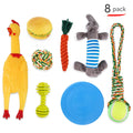 Interactive plush pet toy set for dogs with sounding features, seven-piece or eight-piece options