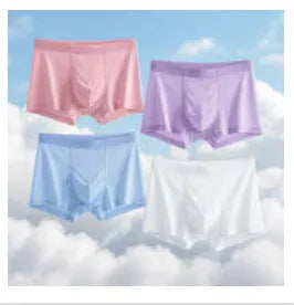 Ice silk breathable boxer briefs in multiple colours with seamless design for summer wear