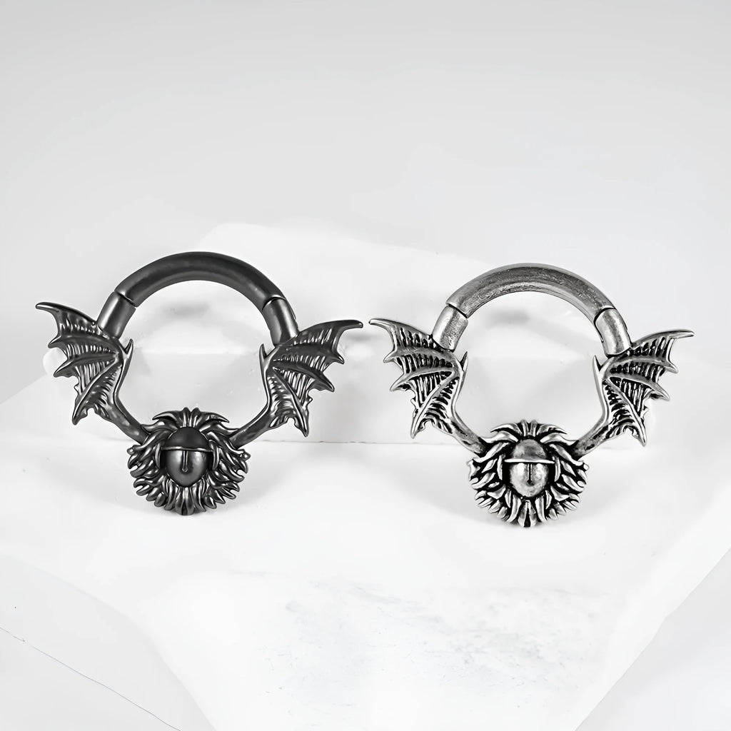 A pair of copper geometric cone-shaped earring extenders with a magnet closure, shown in one of eight available style finishes.