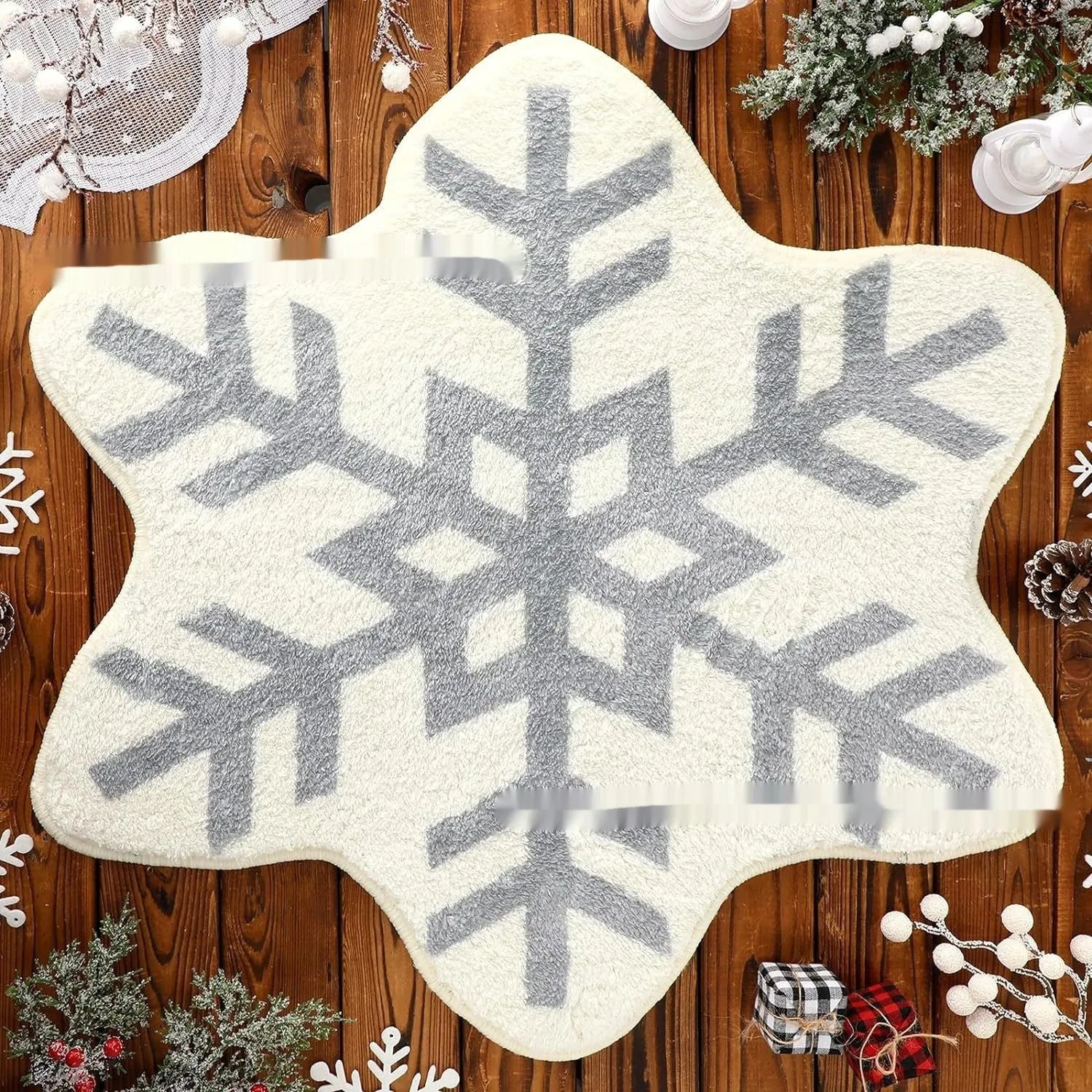 Christmas printed polyester fibre round carpet mat in 60x60cm or 80x80cm size