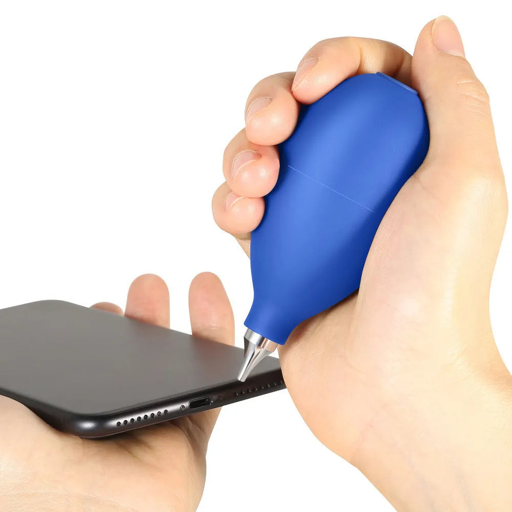 Blue and black rubber dust removal ball cleaning tool for camera and mobile phone lenses