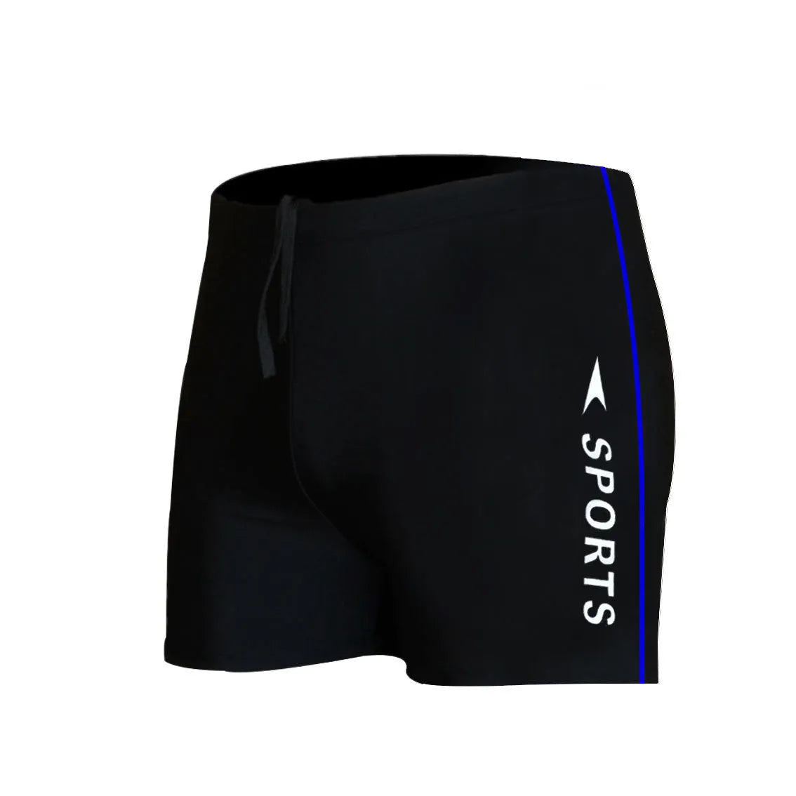 Anti-embarrassment boxers swimsuit for men plus size L XL dark blue polyester polypropylene hot spring swimming trunks