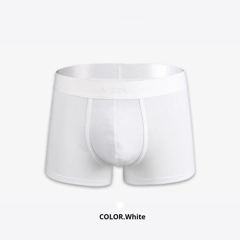 Men's solid colour cotton boxer underwear in black, white, silver grey and light green colours