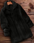 Double-sided velvet fleece-lined jacket in black, shown on a hanger
