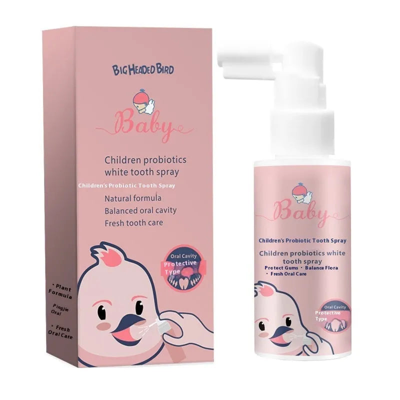 Children's probiotics white teeth cleaning spray bottle with anticavity protection