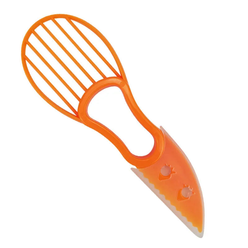 Multifunctional avocado knife in green and orange with polypropylene construction