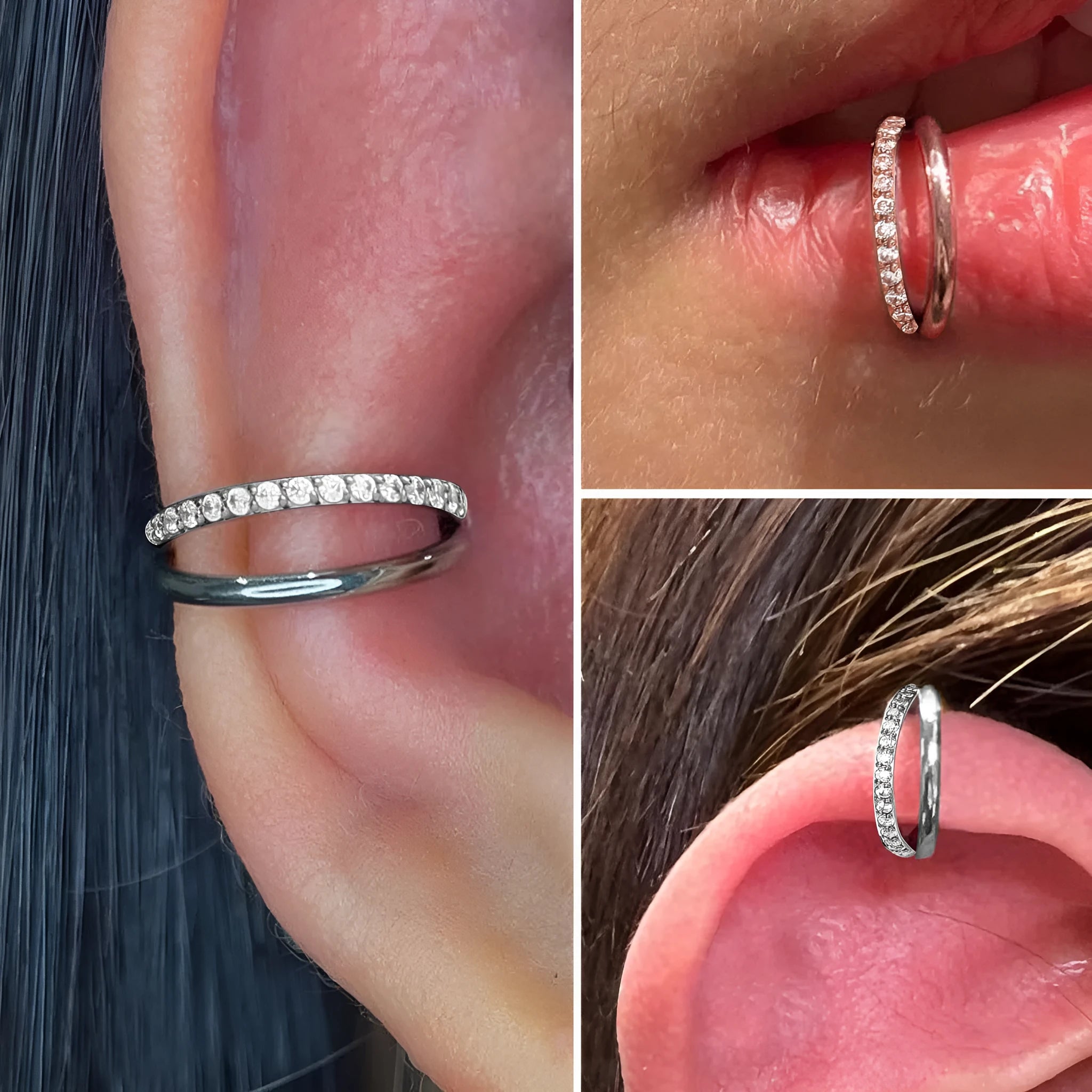 Titanium alloy F136 fork nose ring jewellery in silver gold black rose gold colourful finishes