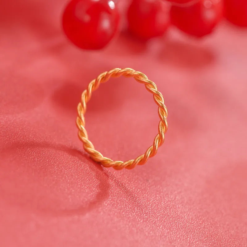 Brass gold plated women's ring in twist and simple bracelet designs with matte or glossy finish