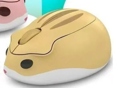 Hamster wireless mute Bluetooth mouse in yellow, pink and grey colour options showing compact ergonomic design