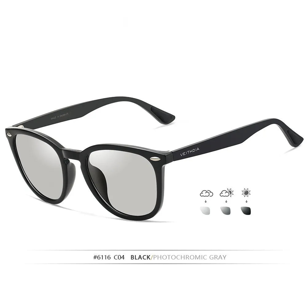 Men's and Women's Polarized UV-proof Sunglasses with plastic frame, point rivets, and multiple colour options for sun protection