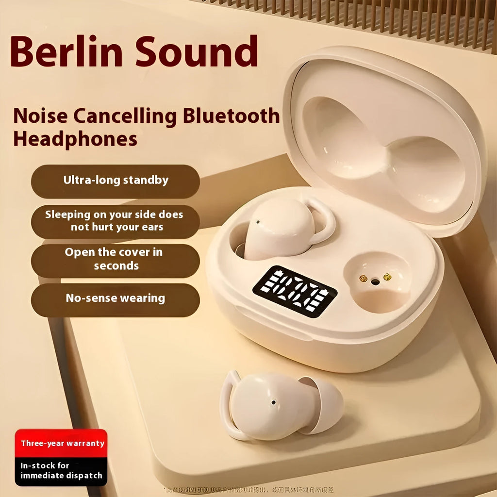 Wireless Bluetooth sports ear hook headset in black, white, and skin colour for unisex use