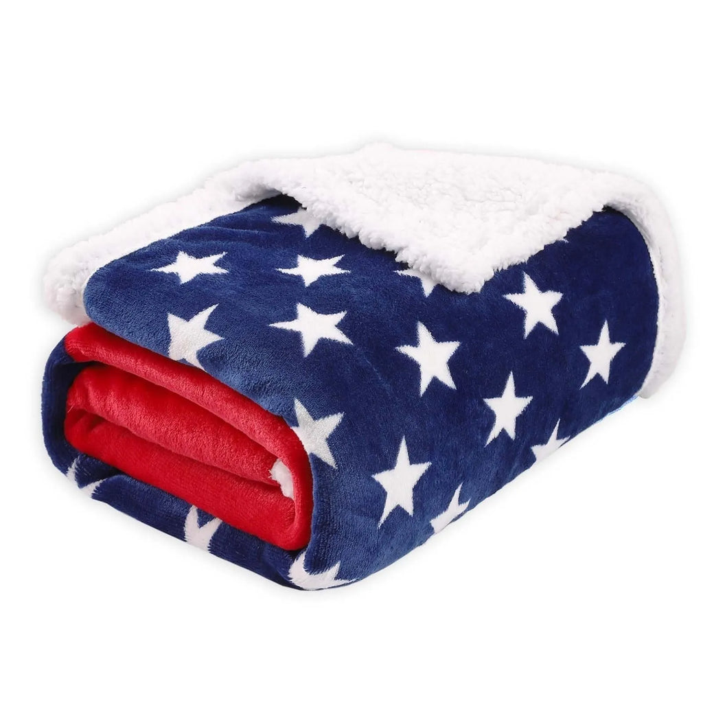 British-style striped lambswool polyester blanket for autumn and winter warmth