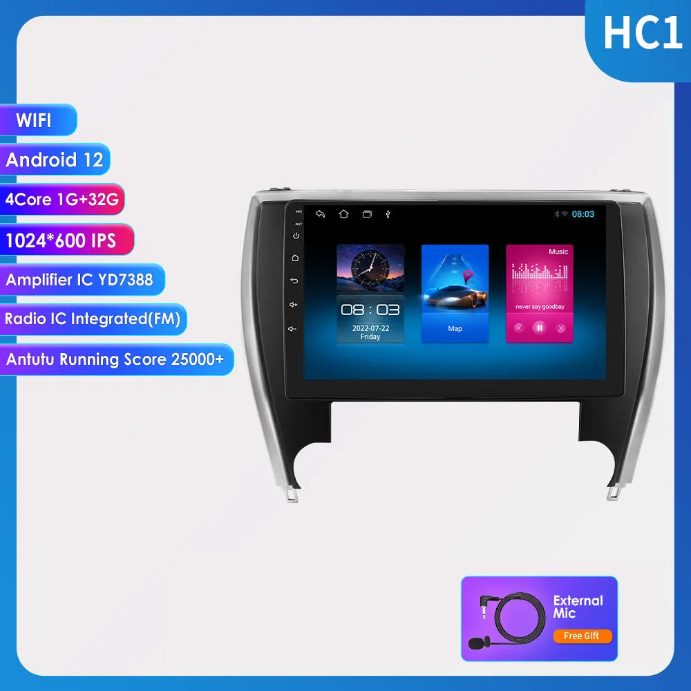 10-inch car navigation MP5 unit for Toyota Camry 2015 with metal ABS construction