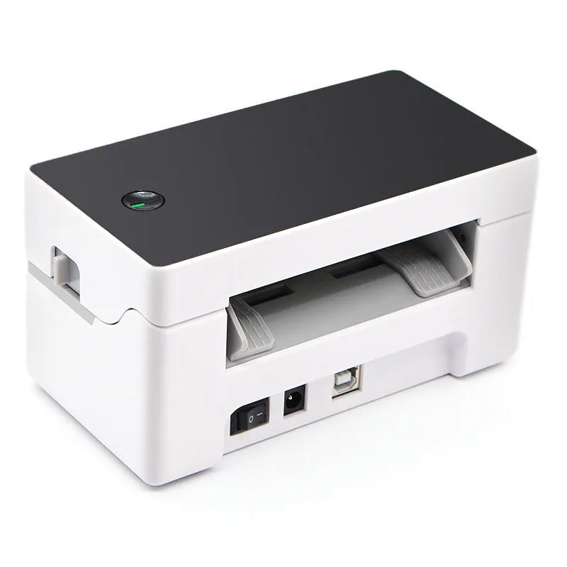 Thermal label printer with Bluetooth and USB connectivity, compact size 16x8x8 cm, printing paper width 40-80 mm