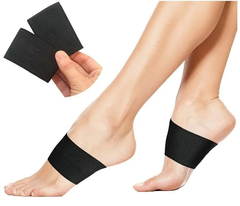 Elastic foot bandage cover with heart pad design for arch support in two style options
