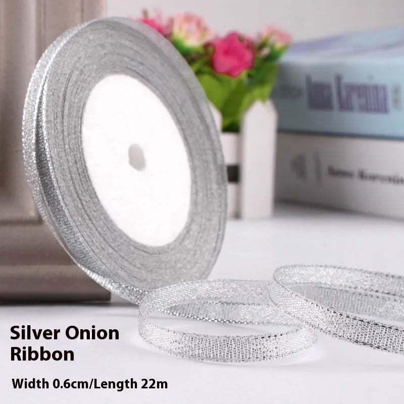 Roll of 0.6cm wide polyester gift ribbon in a choice of colours, with 22 metres per roll.