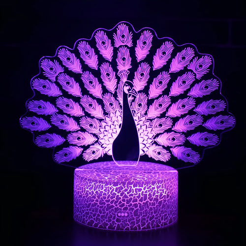 Acrylic 3D USB touch night lamp with colourful lighting effects and compact base