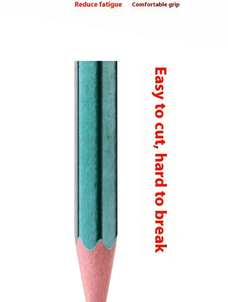 Green hexagonal wooden pencils, 2B and HB grades, box of 10.