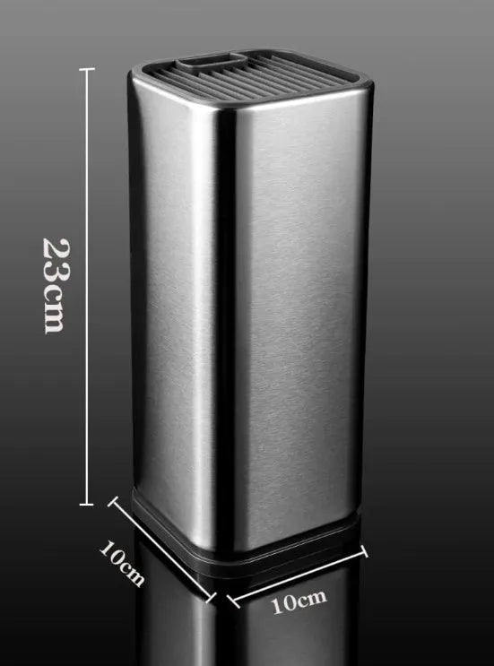 Black and white PP kitchen tool holder with detachable base, holding knives and utensils.