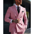 Men's Korean style slim fit two-piece business suit in cotton blend polyester fabric