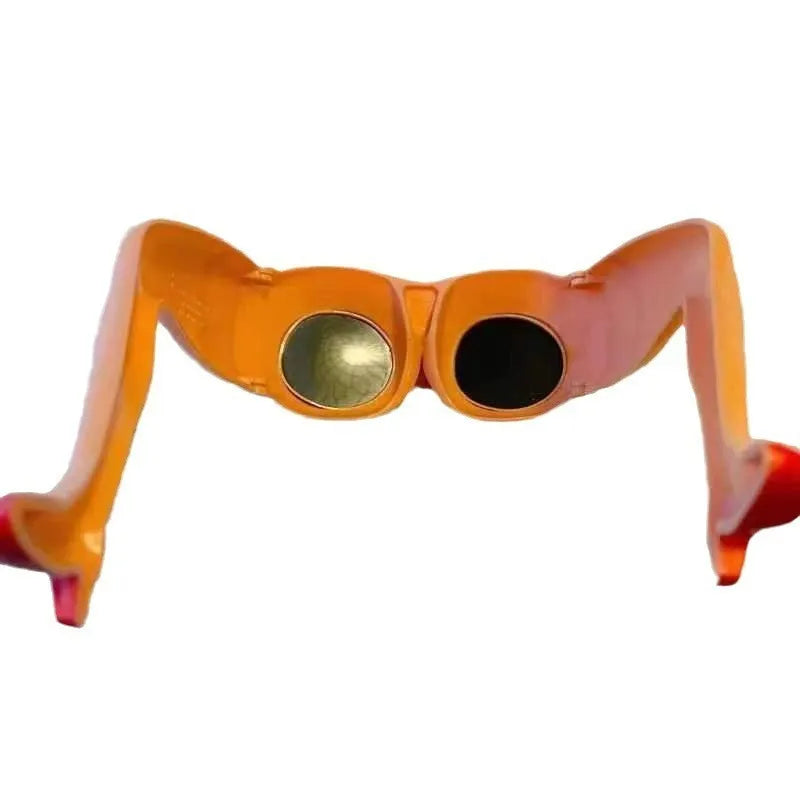 Orange Novel Personality Leg Hip Sunglasses, a plastic fashion accessory for sun protection and parties.