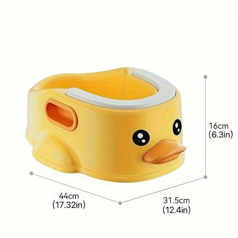 Blue PVC duck-shaped bathtub for dogs and cats on a white background