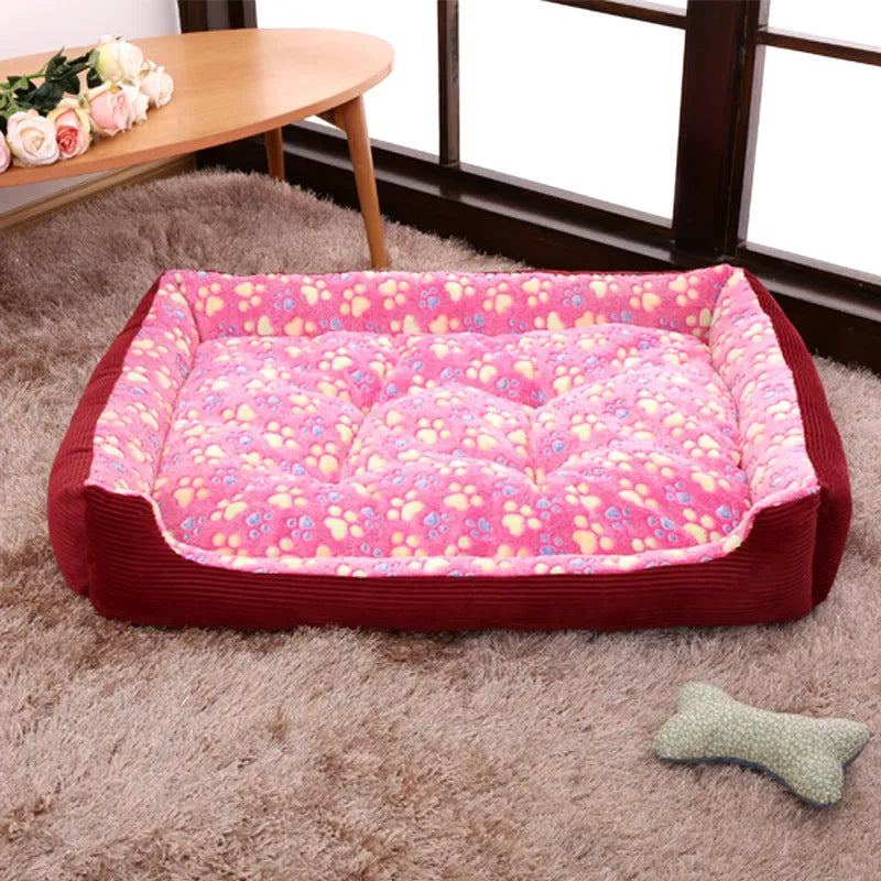 Soft plush dog bed with raised edges in beige colour showing sofa-style design for small pets