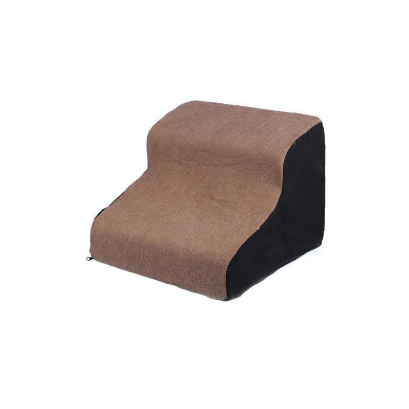 Wave pet stairs for small dogs in cloth fabric with multi-level slope options and colour choices including beige, gray, black, khaki, and tiger embroidery