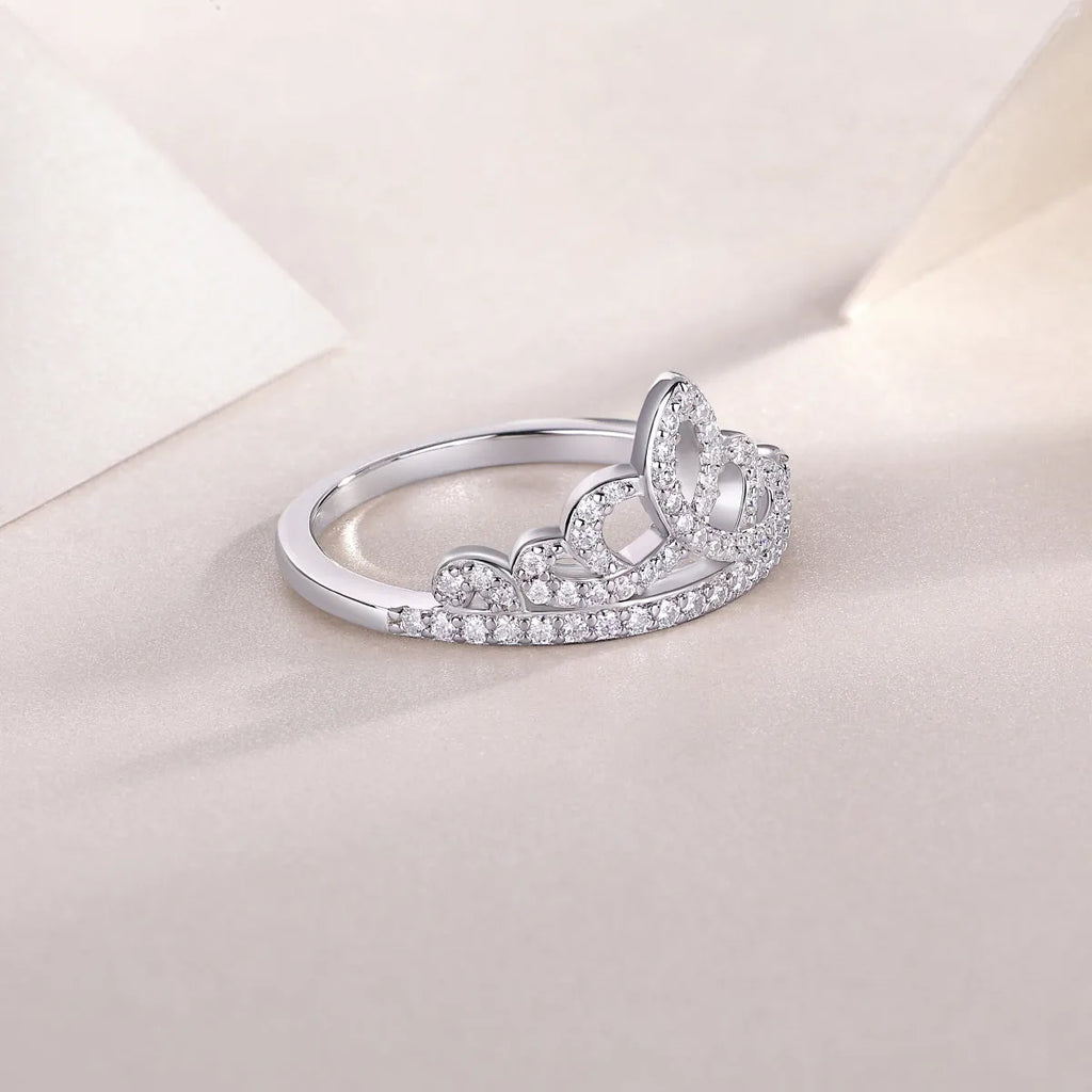 Moissanite wedding ring set in gold S925 silver platinum-plated with GRA certificate