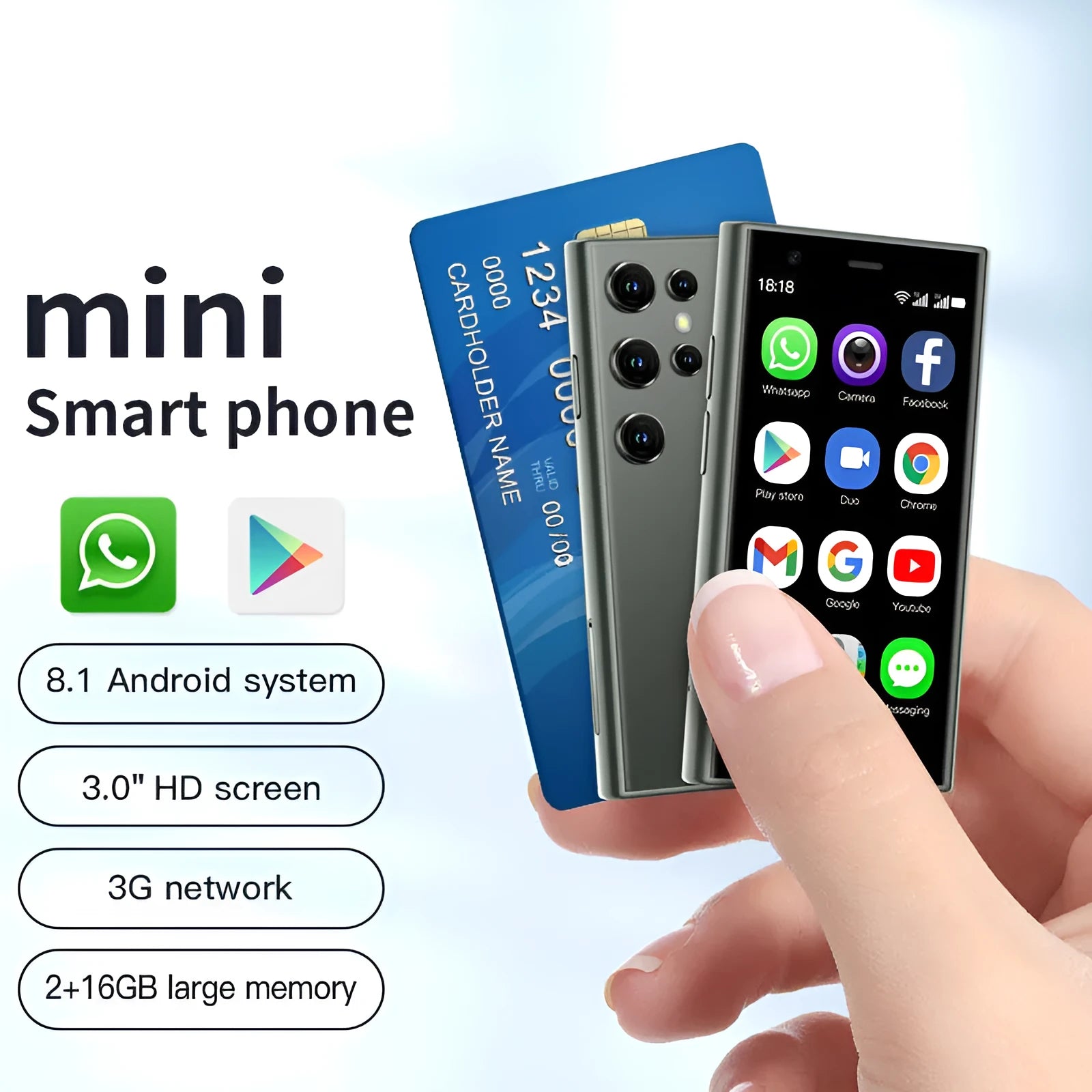 S23PRO & XS15 mini smartphone in black, green or pink purple colours with straight plate design