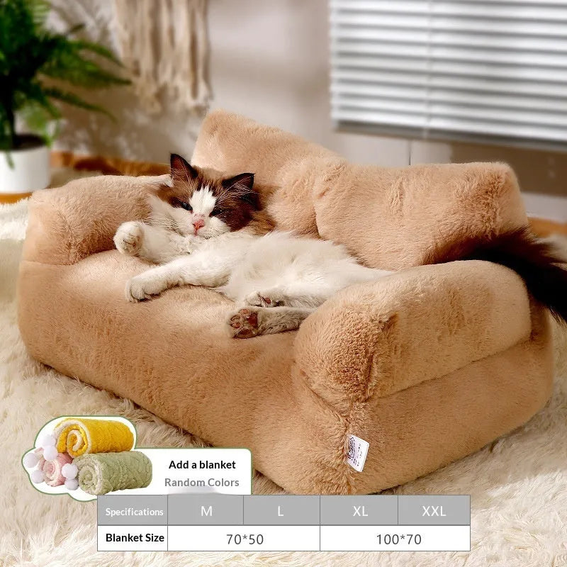 All-season removable washable pet bed in Mousse Coffee colour with soft fabric cover and cushion.