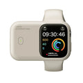 Apple Watch portable wireless charging case in brown, midnight blue, or starlight colours with 1200mAh battery